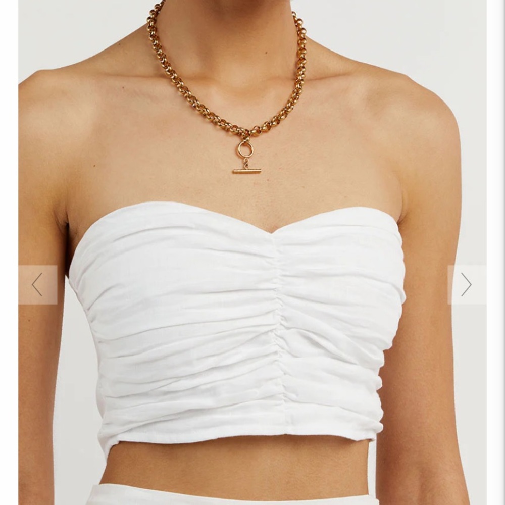 DISSH Bonnie White Linen CropTop
